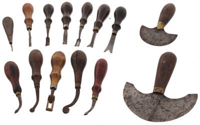 Assorted Makers: Lot Of Clean & Usabl Leather Wkg. Tools
