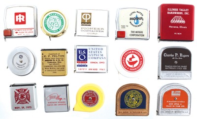Assorted Makers: Lot Of 15 Advertisin Tape Measures