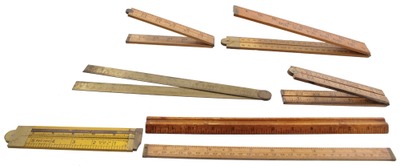 Assorted Makers: Lot Of Unus. Mkr. Folding Rules
