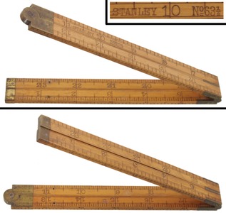 Stanley Rule & Level, No. 63 1/2: Two Foot, Four Fold Folding Rule