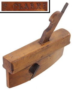 Unmarked: Solid Boxwood Curved Rabbet Plane