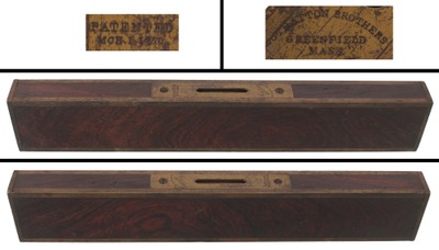 Stratton Brothers (Unmarked), No. 10: Twelve-Inch Rosewood Plumb & Level