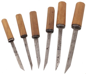 Assorted Makers: Wkg. Set Of Six "Pigsticker" Chisels