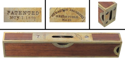 Stratton Brothers, Greenfield, Massachusetts, No. 10: Eight-Inch Rosewood Plumb & Level