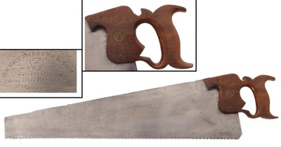 Henry Disston & Son, Philadelphia, Pennsylvania, No. 8: Rare Singular "Son" 28" Six Pt. Rip Saw