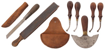 Henry G. Gomph & Company, Albany, New York: Five R'wood Hdl. Leather Tools