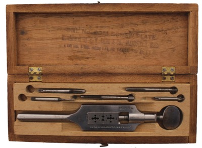 S.W. Card, Mansfield, Massachusetts, No. 00M: Early & Unsed Set Of Tapes & Die Stock