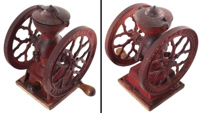 Charles Parker & Company, Meriden, Connecticut: Early Cast Iron Small Coffee Grinder