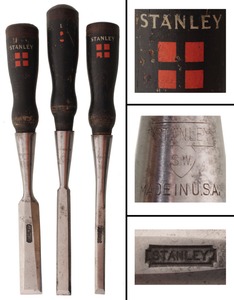 Stanley Rule & Level: Stepped St Of Three Four-Square Chisels