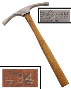D. Maydole, Norwich, New York, No. 494: Rare Curved Poll Metal Wkg. Hammer