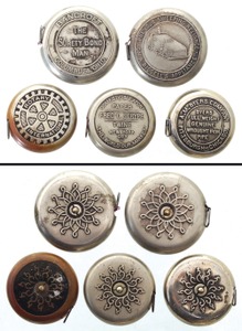 Lufkin Rule Company, Saginaw, Michigan: Five Embossed Body Tape Measures