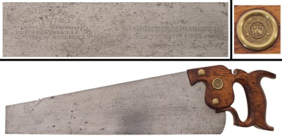 Henry Disston & Sons, Philadelphia, Pennsylvania, No. 7: Extra Clean 16" 11 Pt. Crosscut Saw