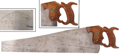 Henry Disston & Sons, Philadelphia, Pennsylvania, No. 112: "London Spring Steel 22" Blade Hand Saw