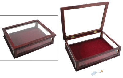 Unmarked: Mahogany Stained Glass Display Case