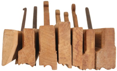 L:F: Group Of Eight Unfin Unfinished Molding Planes