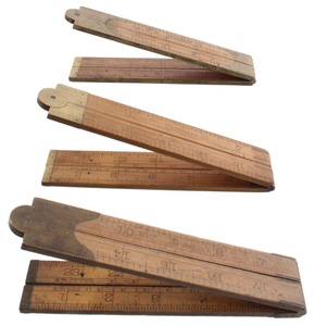 Stanley Rule & Level: Three "Broad" Two Foot Folding Rules