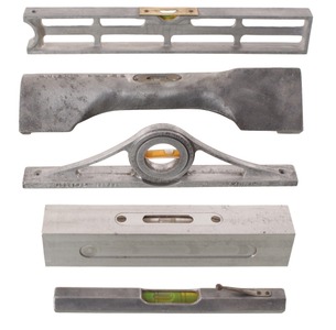 Assorted Makers: Five Aluminum Body Spirit Levels