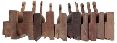 Assorted Makers: Stepped Set Of Nine Bead Molding Planes