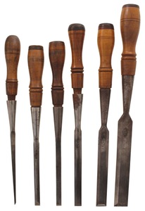 D.R. Barton & Company, Rochester, New York: Set Of Six Bevel Edg E Paring Chisel