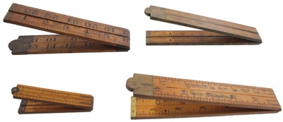 Assorted Makers: Four Asst. B'wood Folding Rules
