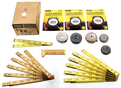 Stanley Rule & Level: Lot Of Assorted Tape Measuresg Folding Rules