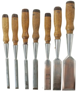 Sears, Roebuck & Company, Chicago, Illinois: Stepped Set Of Seven Beveldge Paring Chisels