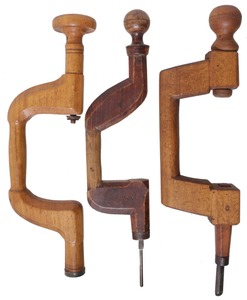 Assorted Makers: Three Early Wooden Bit Brace