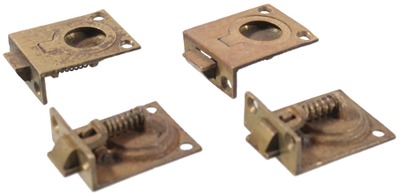 Unmarked: Set Of Four Brass Ring Latches