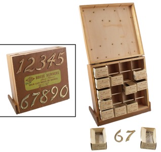Weiser Lock Co./South Gate, Ca: Hdwe. Store Display Op Brass Numbers