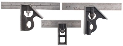 Union Tool Company, Orange, Massachusetts: Lot Of Three Clean Combination Squares
