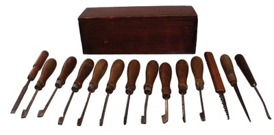Unmarked: Wkg. Set Of Gun Checkering Tools