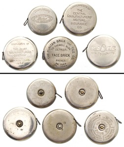 Lufkin Rule Company, Saginaw, Michigan: Five Small Size Advertising Tape Measures
