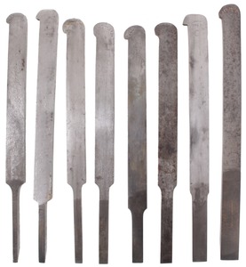 Ohio Tool Company, Columbus, Ohio: Full Set Of Eight Pl Plow Plane Cutting Irons