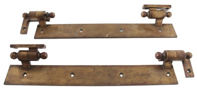 Unmarked: Pair Of Massive Solid Brass Hinges