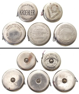 Lufkin Rule Company, Saginaw, Michigan: Five Small Size Advertising Tape Measures