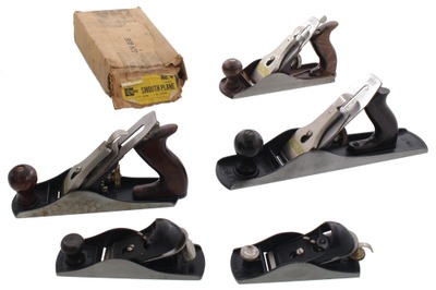Stanley Rule & Level: Wkg. Set Of Later Ty Woodworking Planes