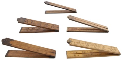 Stanley Rule & Level: Lot Of Five Asst. Folding Rules