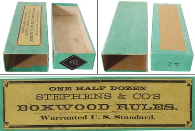 Stephens & Company, Riverton, Connecticut: Orig. Box For 1/2" Dozen #61 Folding Rules
