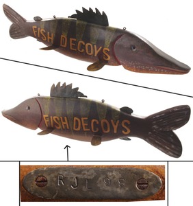 Robert Lindner, Clarence, New York: Spectacular "Fish Decoys" Trade Sign