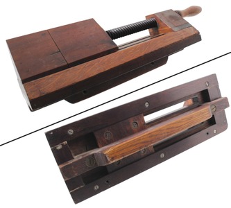 Unmarked: Superb Walnut & Mahjogany Mitre Vise