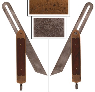 St. Johnsbury Tool Company, St. Johnsbury, Vermont: Rosewood & Brass Bevel