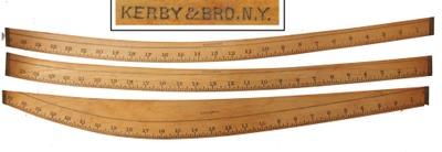 Kerby & Bro., New York, New York: Three Clean Tailor's Curved Rules
