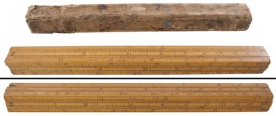 Unmarked: Early Type Four Slid Boxwood Slide Rule