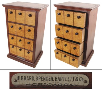 Hibbard, Spencer & Bartlett Company, Chicago, Illinois: Orig. 19th C. Hardwa Store Storage Cabine