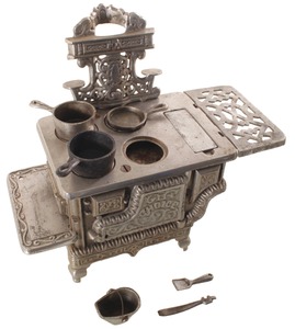 Unmarked: Early 20th C. Nickel Plated Cast Iron Sto