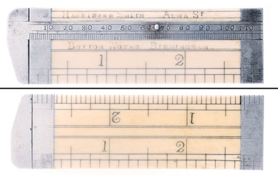 Harrison & Smith Button Works/Alm: Unus. Button Gauge Caliper Rule