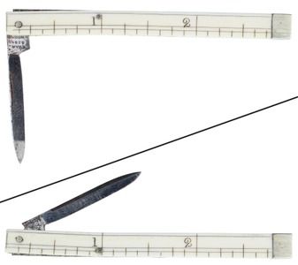 Evans & Sons Works/London, Englan: Unus. Combination Knife And Rule