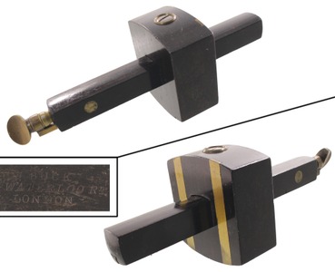 J. Buck, 164 Waterloo Road, London, England: Fancy Ebony & Brass Marking Gauge