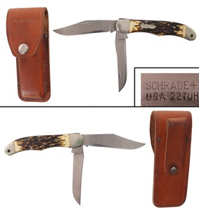 Schrade Cutlery Company, Walden, New York, No. 227UH: Unused "Uncle Henry" Two Blade Fldg. Knif