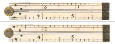 Unmarked: Six-Inch Two Fold Folding Rule